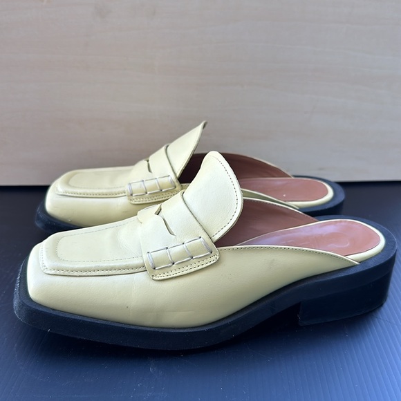 Ganni Square Toe Mules Size 38 Yellow - Picture 4 of 4